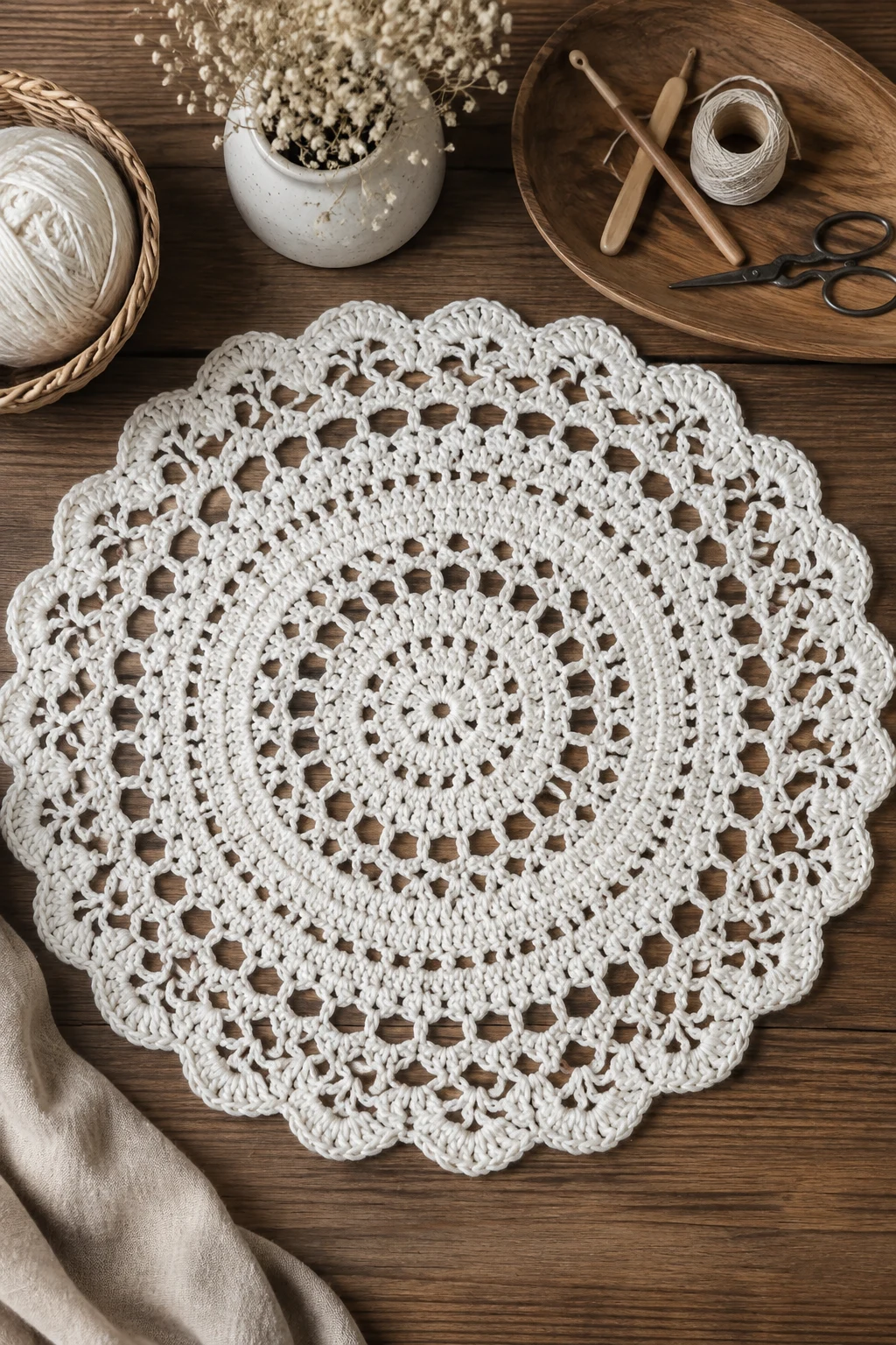 Lacy White Elegance — crochet placemat patterns free style outfit