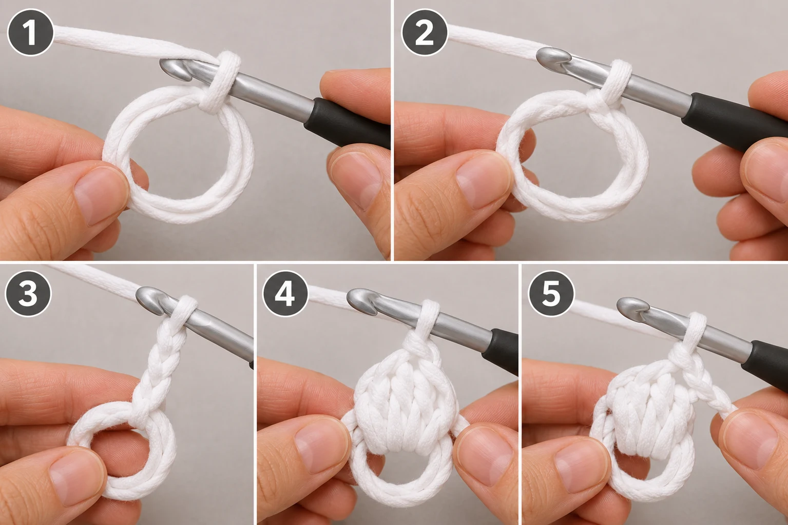 Steps 1–5 — crochet placemat patterns