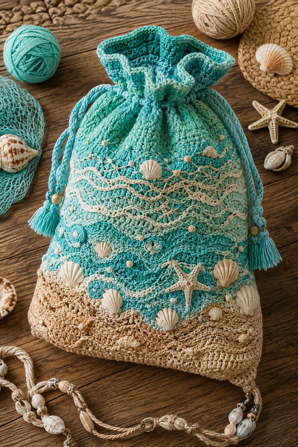 Turquoise Beach Potli — crochet potli bag style outfit