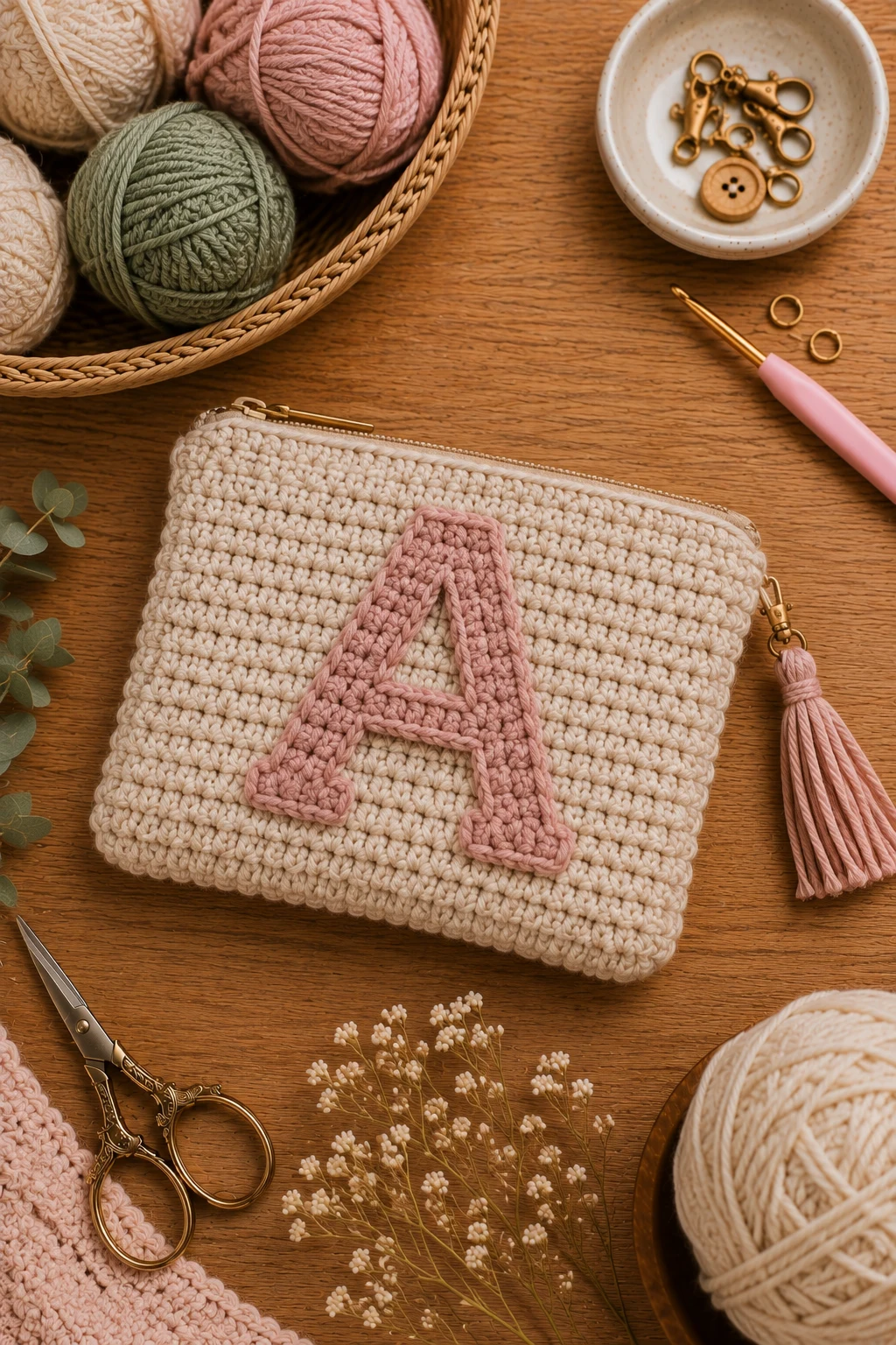 The Personalized Initial Pouch — crochet pouch ideas style outfit