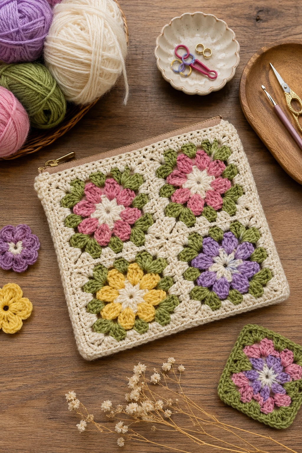 The Floral Granny Pouch — crochet pouch ideas style outfit