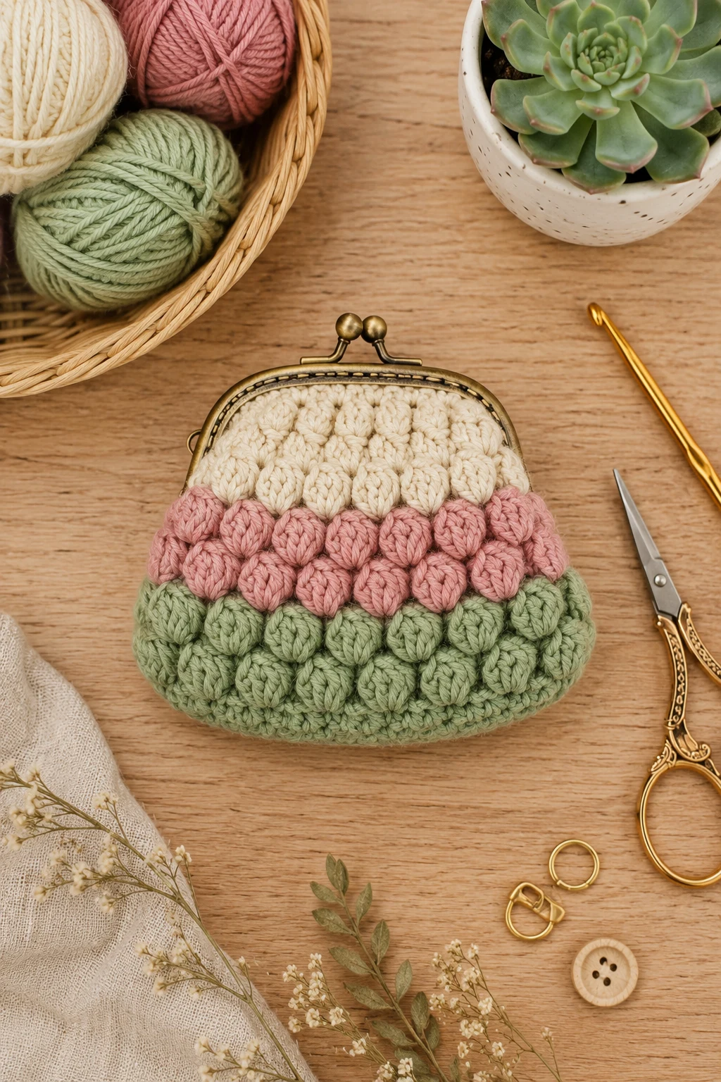 The Bubble-Stitch Coin Purse — crochet pouch ideas style outfit