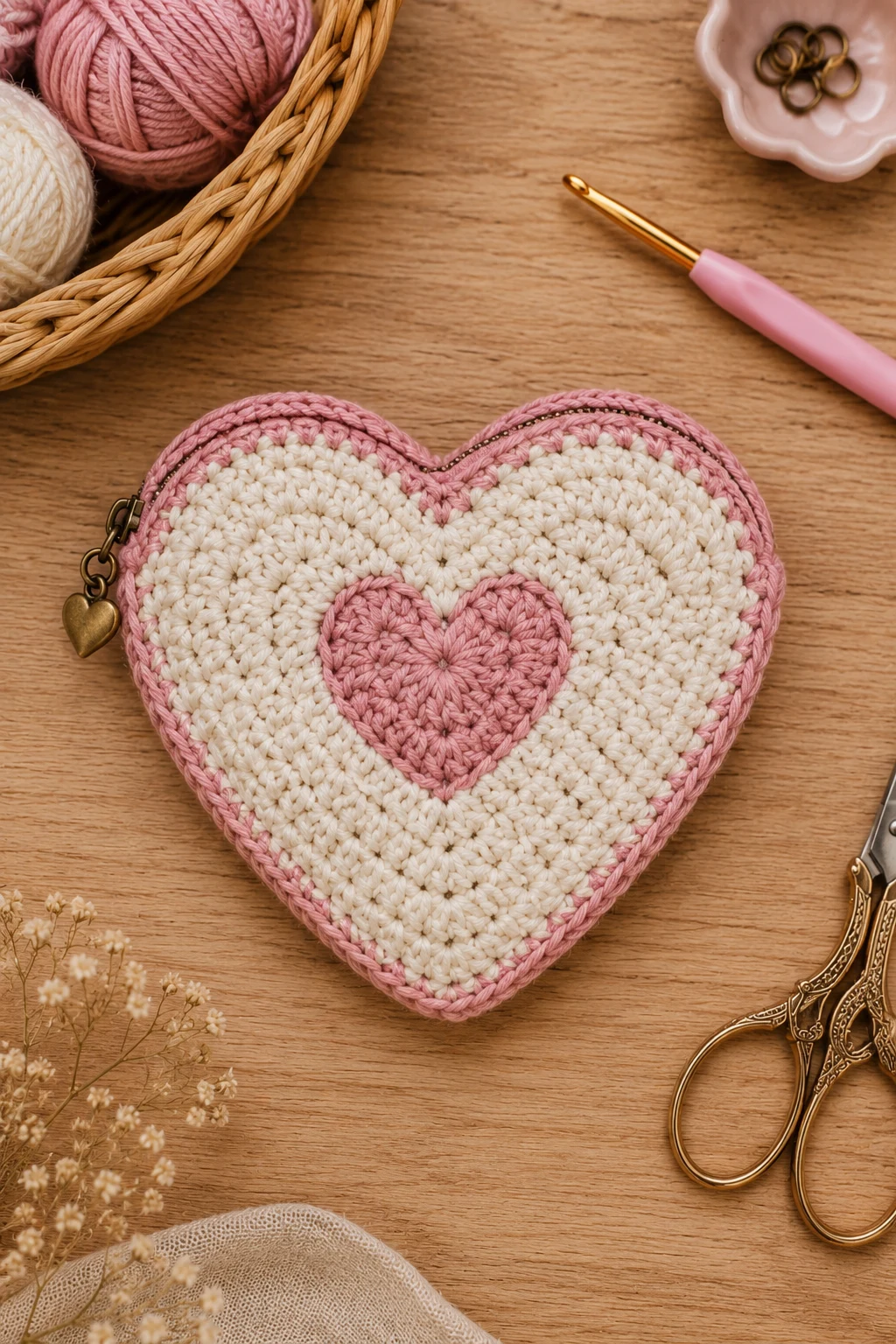 The Cute Heart Pouch — crochet pouch ideas style outfit