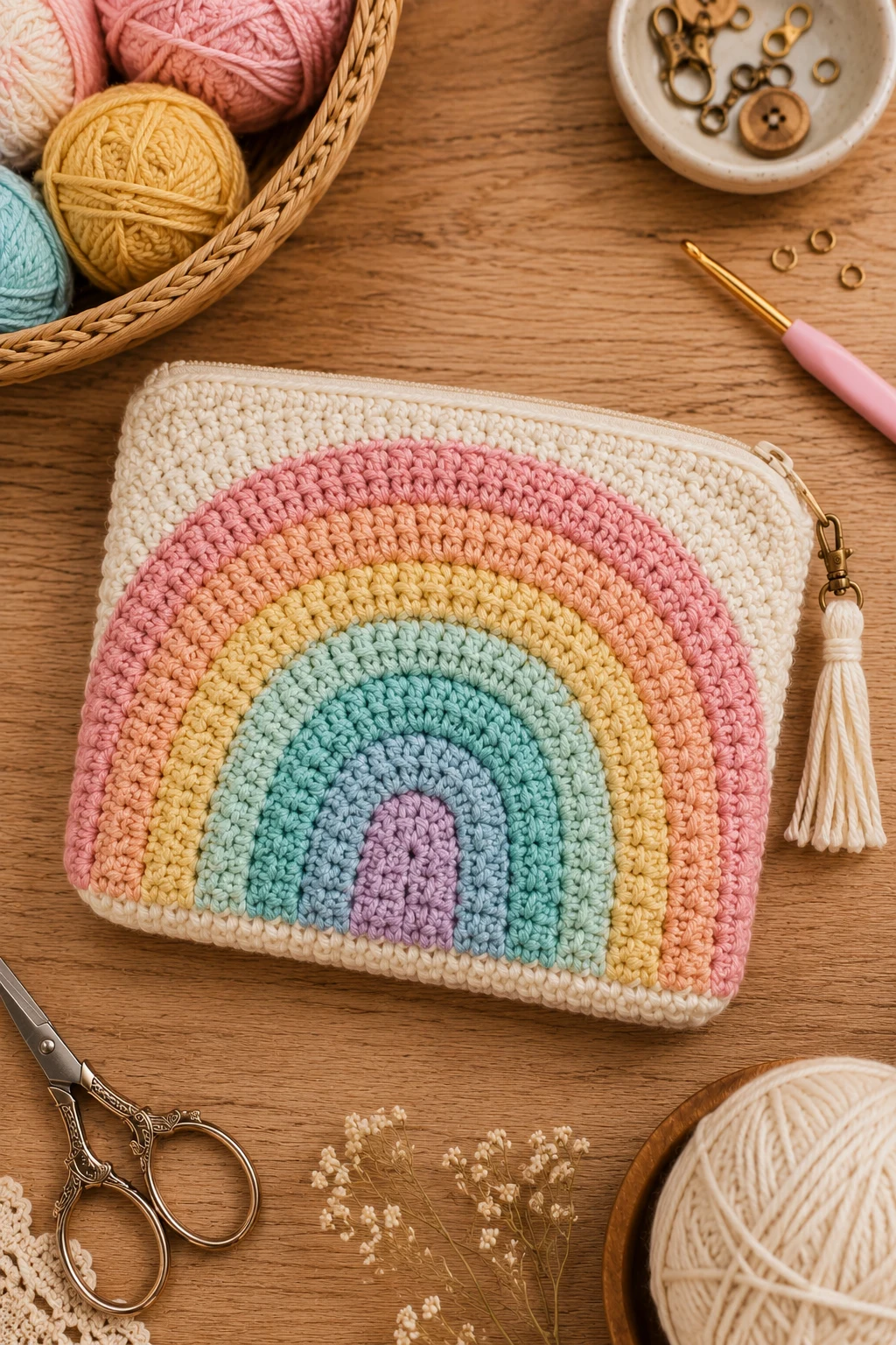 The Rainbow Travel Pouch — crochet pouch ideas style outfit