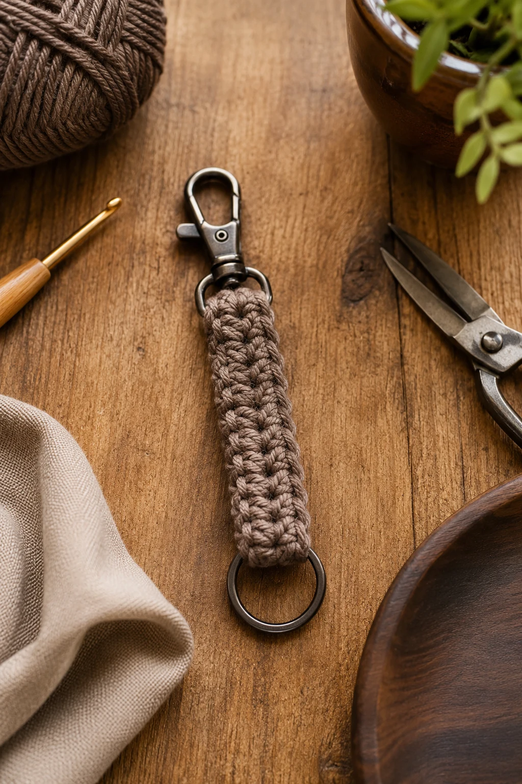 Crochet Present Ideas for Men: Minimalist Keychain — crochet presents ideas style outfit