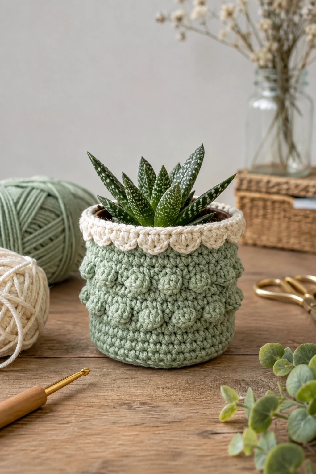 Crochet Succulent Pot Cover — crochet presents ideas style outfit