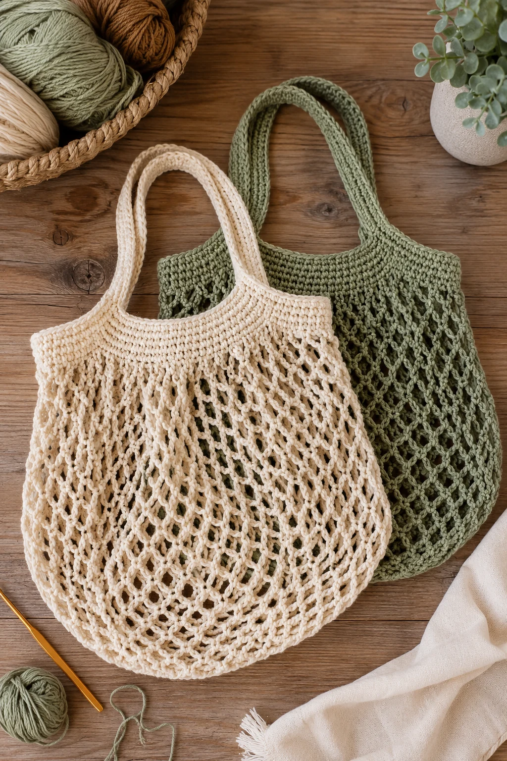 Crochet Present Ideas for Friends: Matching Market Bags — crochet presents ideas style outfit