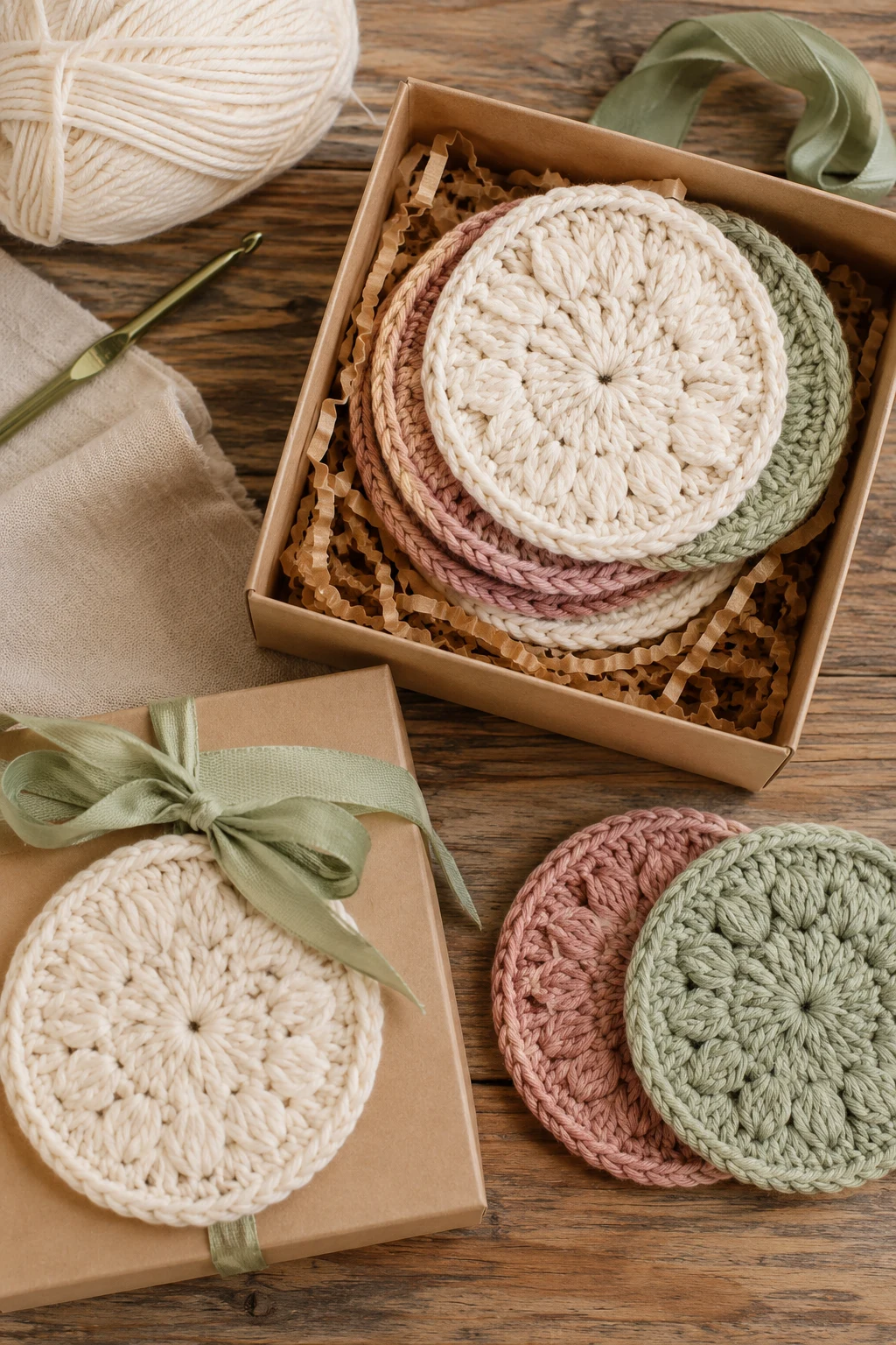 Crochet Coaster Gift Box — crochet presents ideas style outfit
