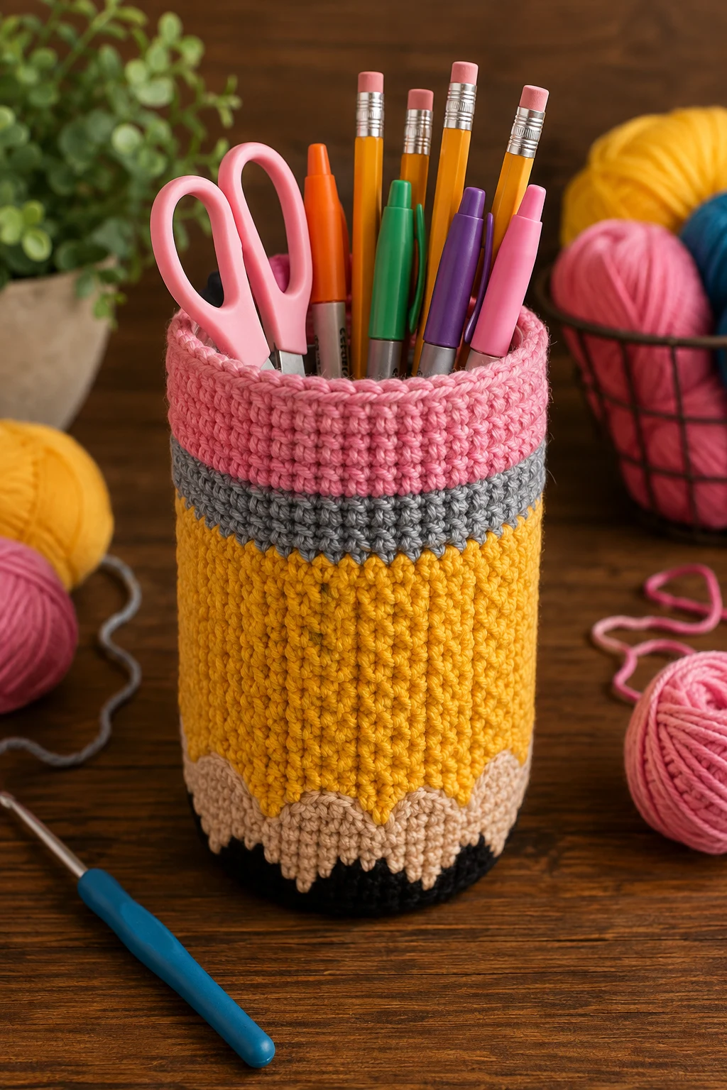 Crochet Gift Ideas for Teachers: Pencil Cup Cozy — crochet presents ideas style outfit