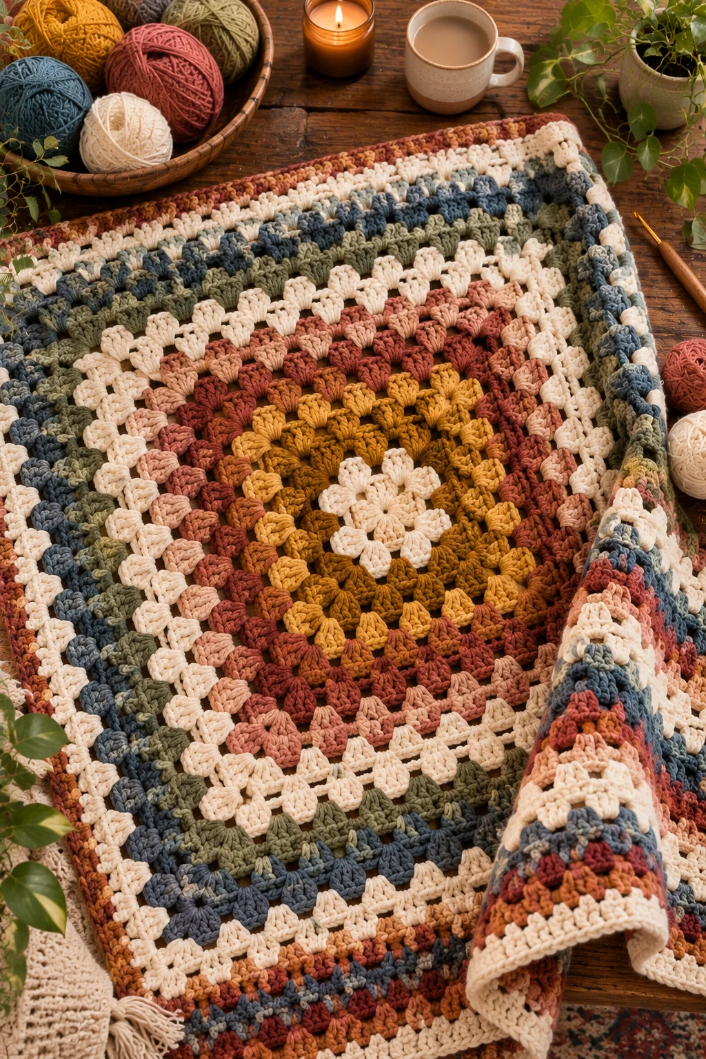 Giant Granny Square Cozy Blanket — crochet projects ideas granny blanket free pattern style outfit