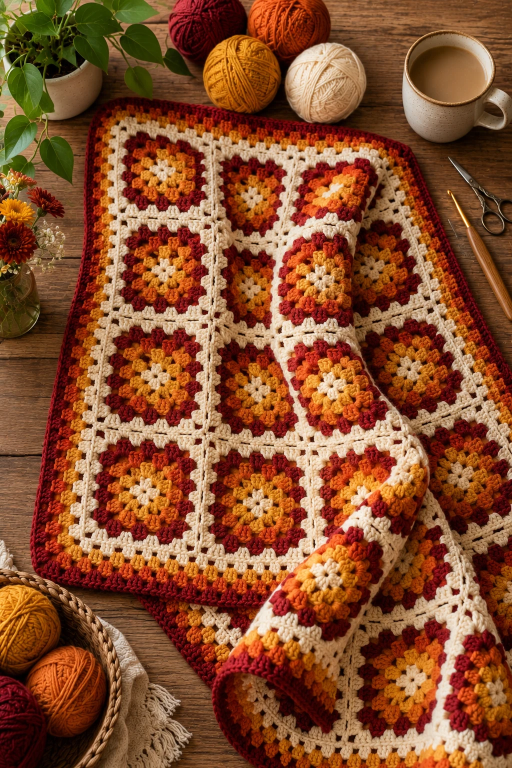 Sunset Granny Square Blanket — crochet projects ideas granny blanket free pattern style outfit