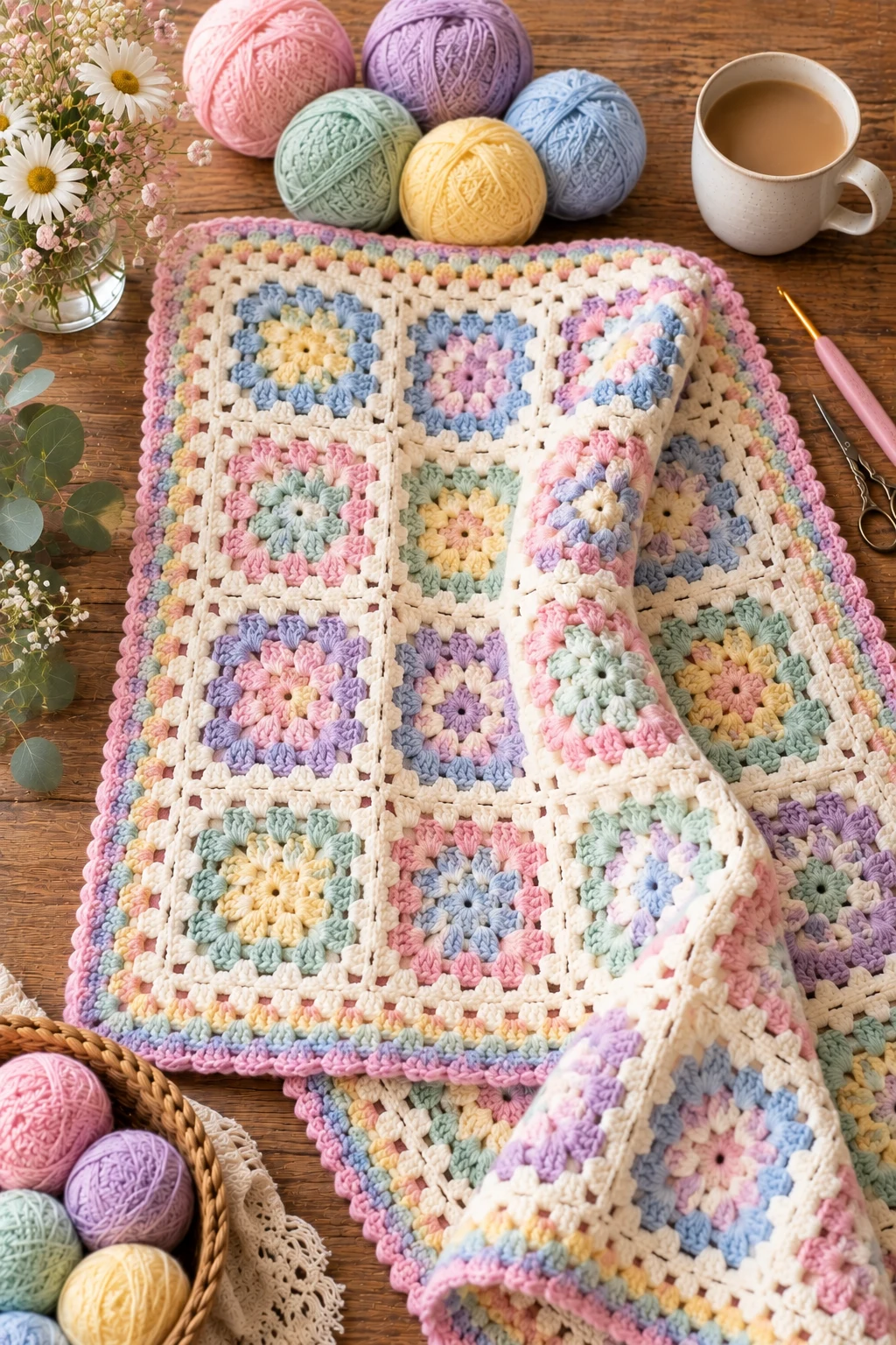 Baby Pastel Granny Blanket — crochet projects ideas granny blanket free pattern style outfit