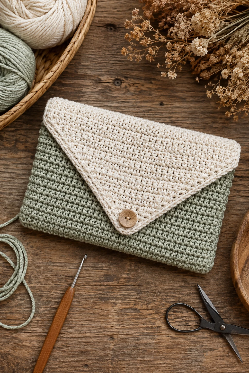 Two-Tone Envelope Purse — crochet purse ideas style outfit