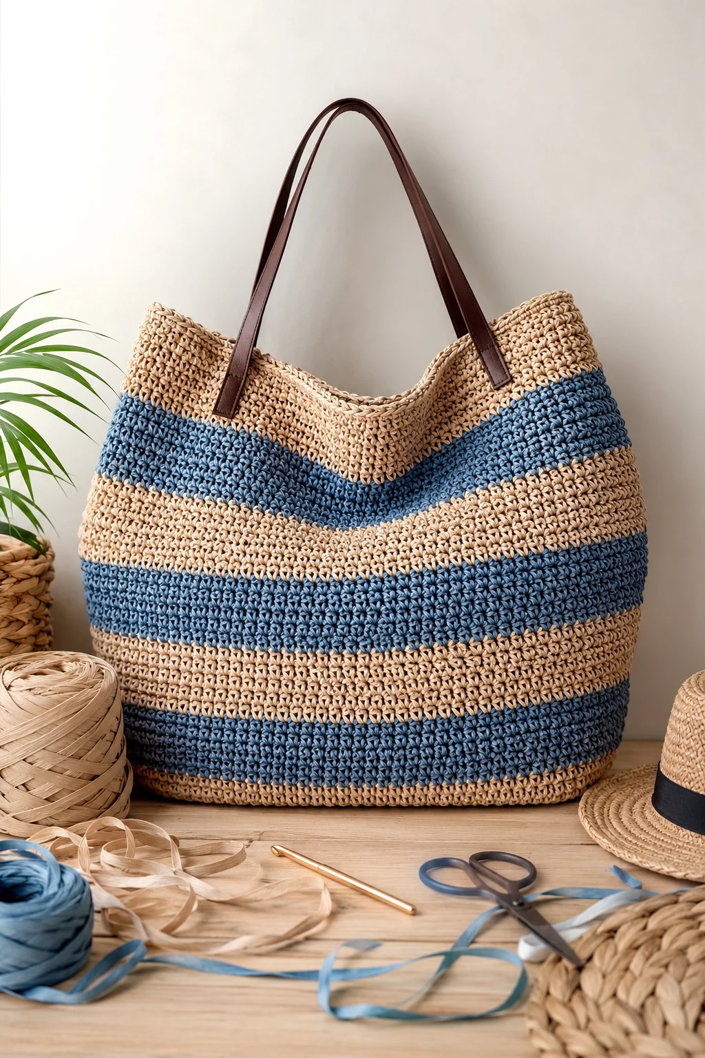 Oversized Crochet Ribbon Beach Bag — crochet ribbon bag style outfit