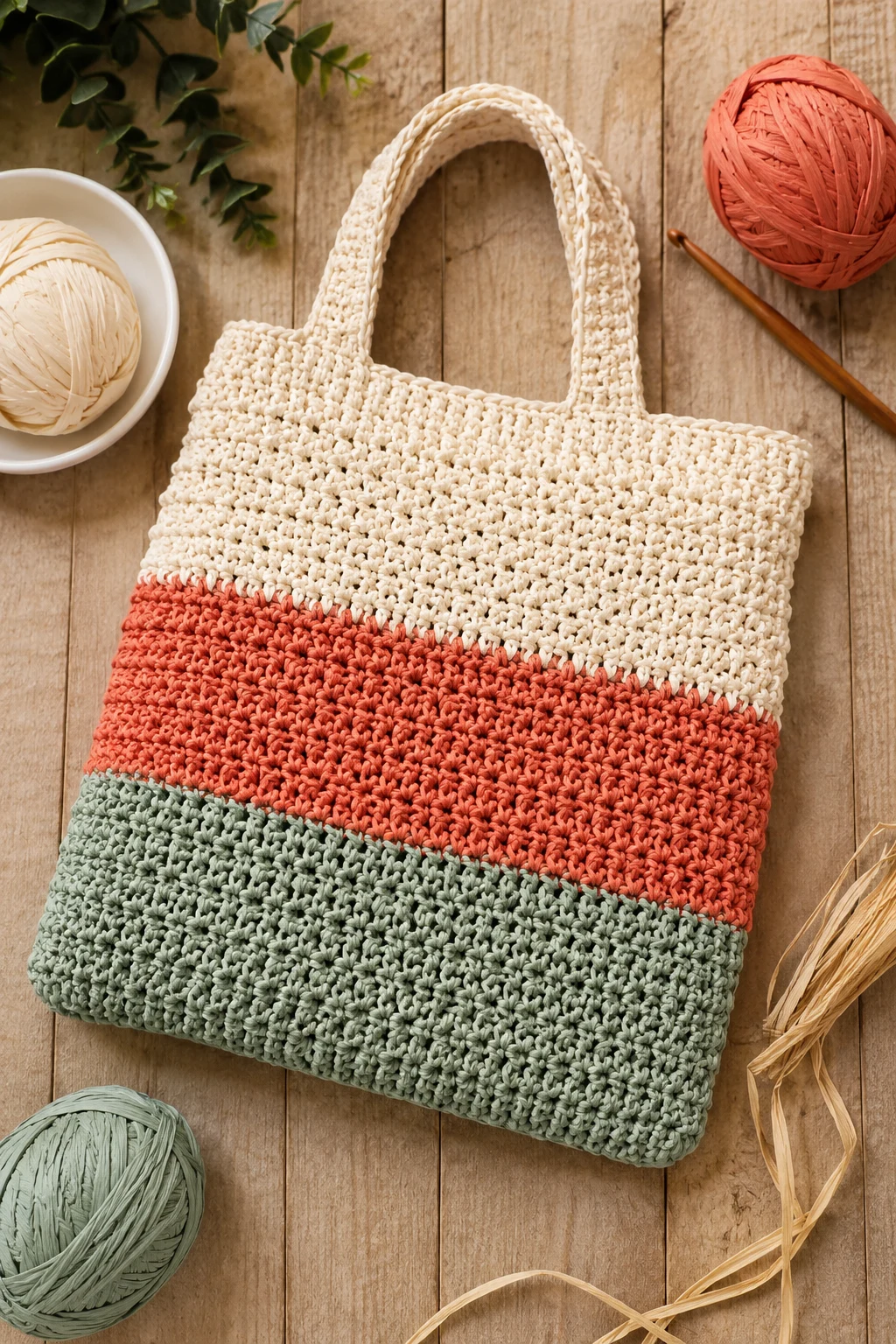 Color-Block Summer Bag — crochet ribbon bag style outfit