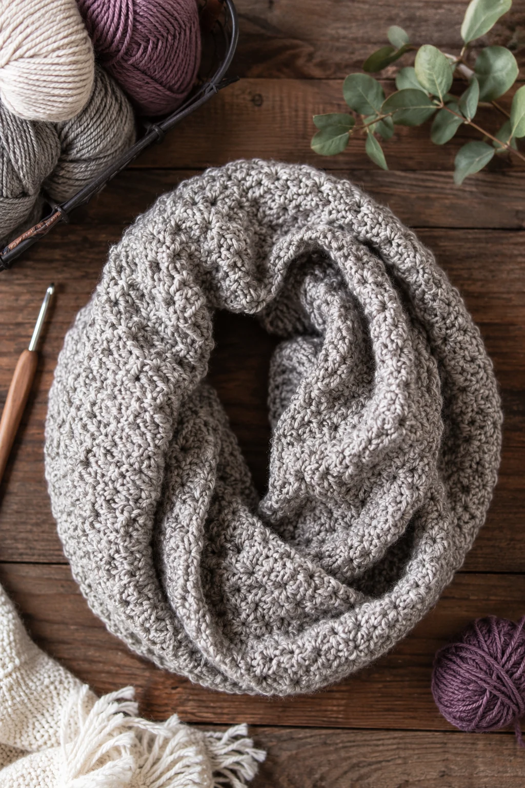Cozy Infinity Scarf — Crochet scarf ideas style outfit