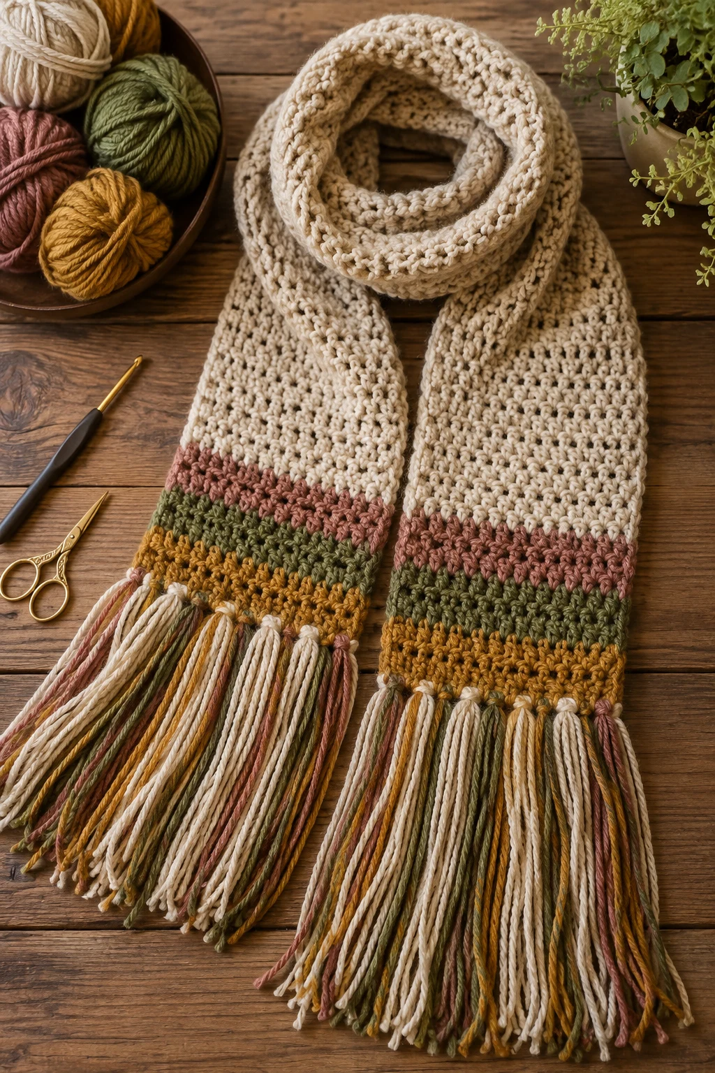 Crochet Scarf Ideas With Dramatic Fringe — Crochet scarf ideas style outfit