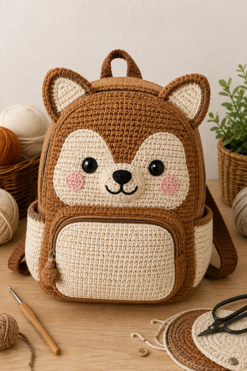 Cute Animal-Themed Backpack — crochet school bag style outfit