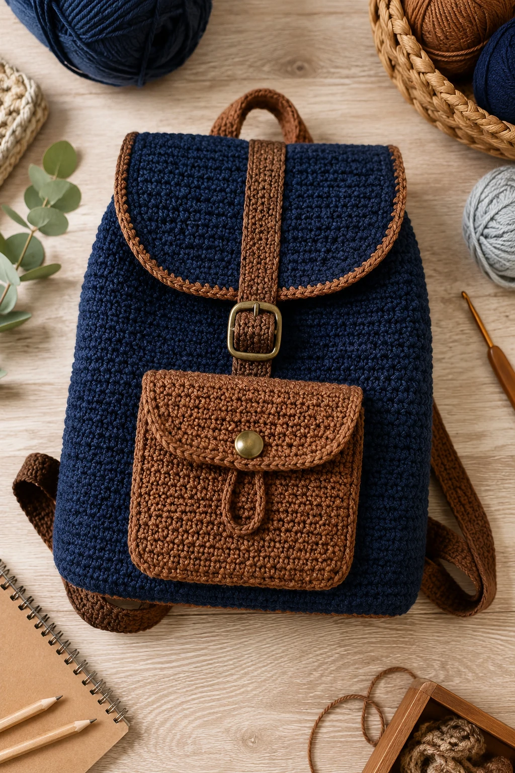 Crochet School Bag With a Front Pocket — crochet school bag style outfit