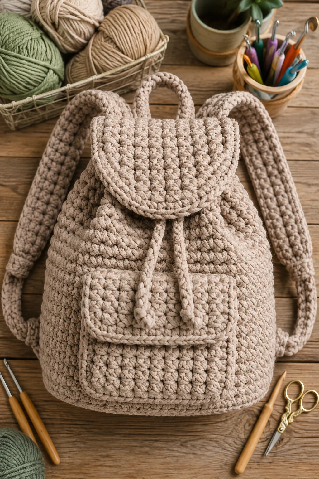 Chunky Oversized School Backpack — crochet school bag style outfit
