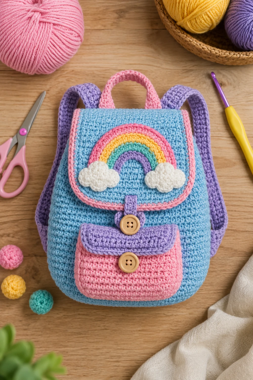 Mini Crochet School Bag for Younger Kids — crochet school bag style outfit