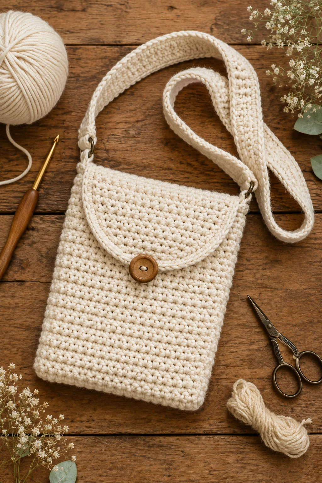 Classic Cream Crochet Shoulder Bag — crochet shoulder bag style outfit