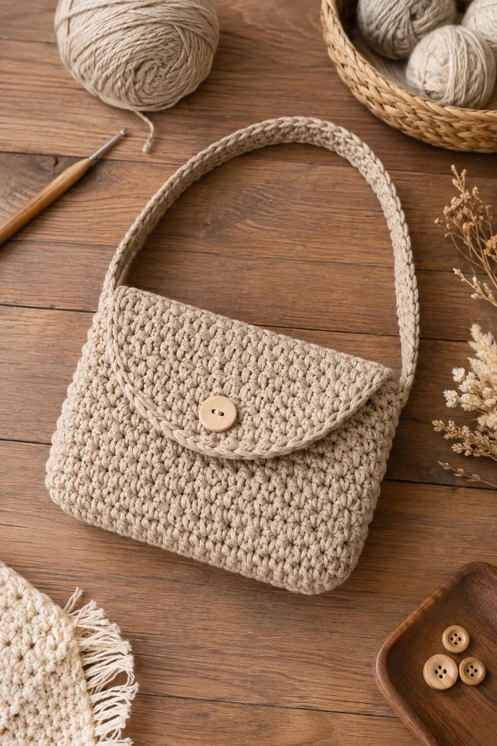 Mini Flap Crochet Shoulder Bag — crochet shoulder bag style outfit
