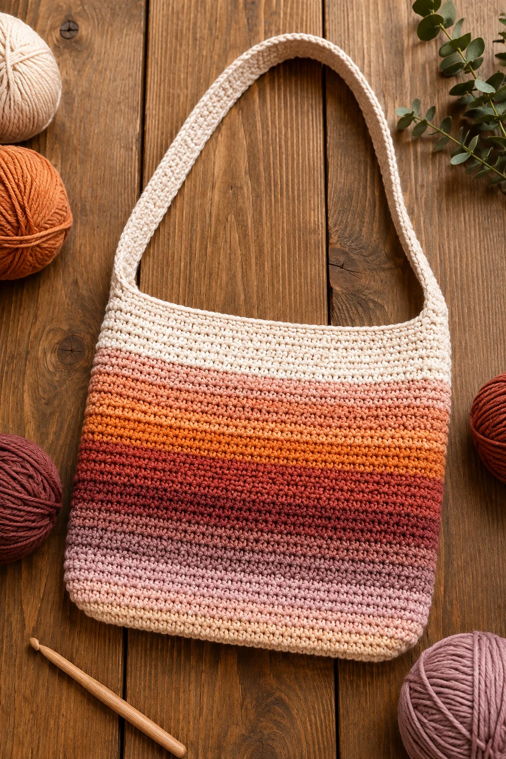 Sunset Stripe Crochet Shoulder Bag — crochet shoulder bag style outfit