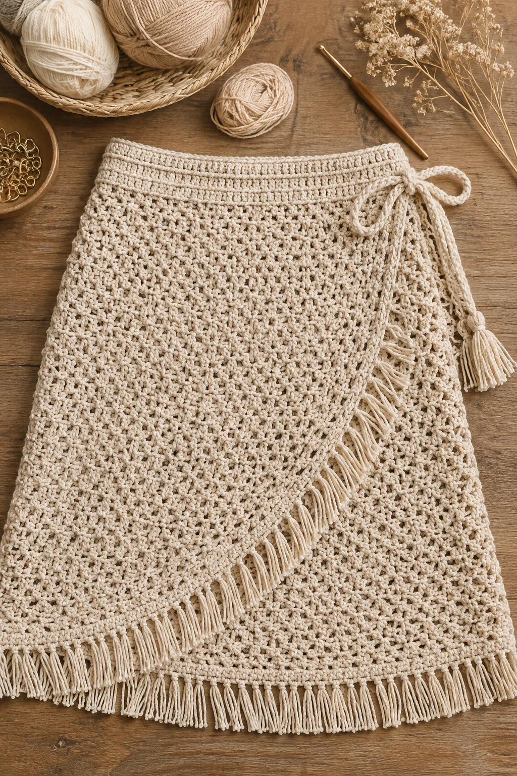 Crochet Sarong-Style Wrap Skirt — crochet skirt ideas style outfit