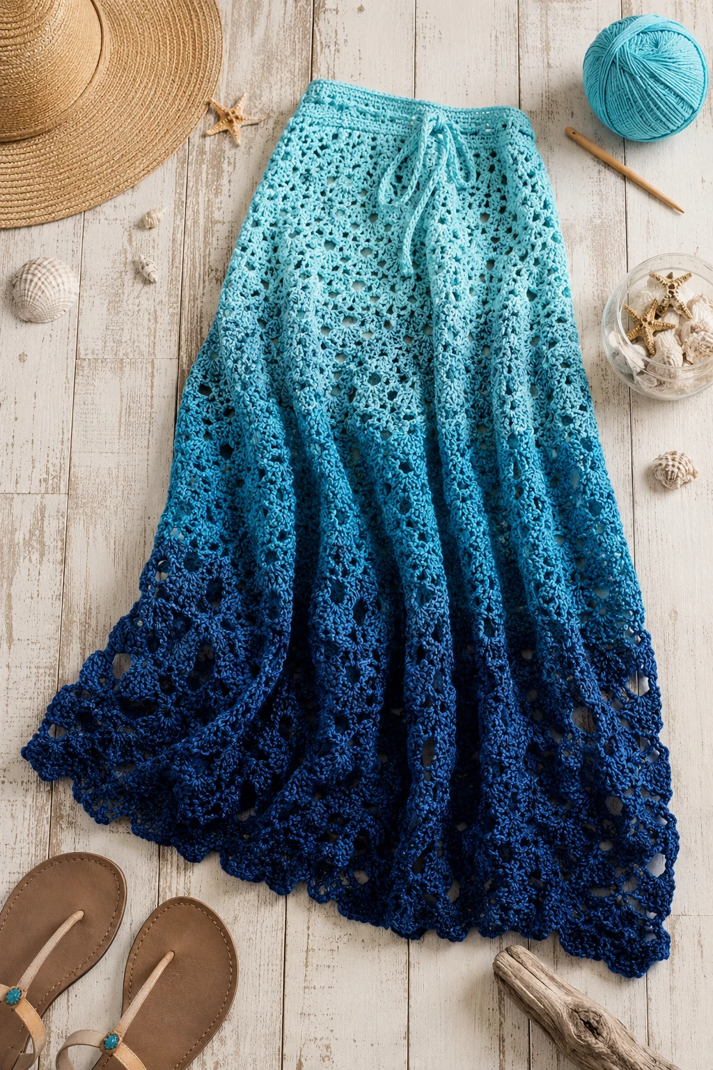 Ocean Blue Beach Maxi — crochet skirt ideas style outfit