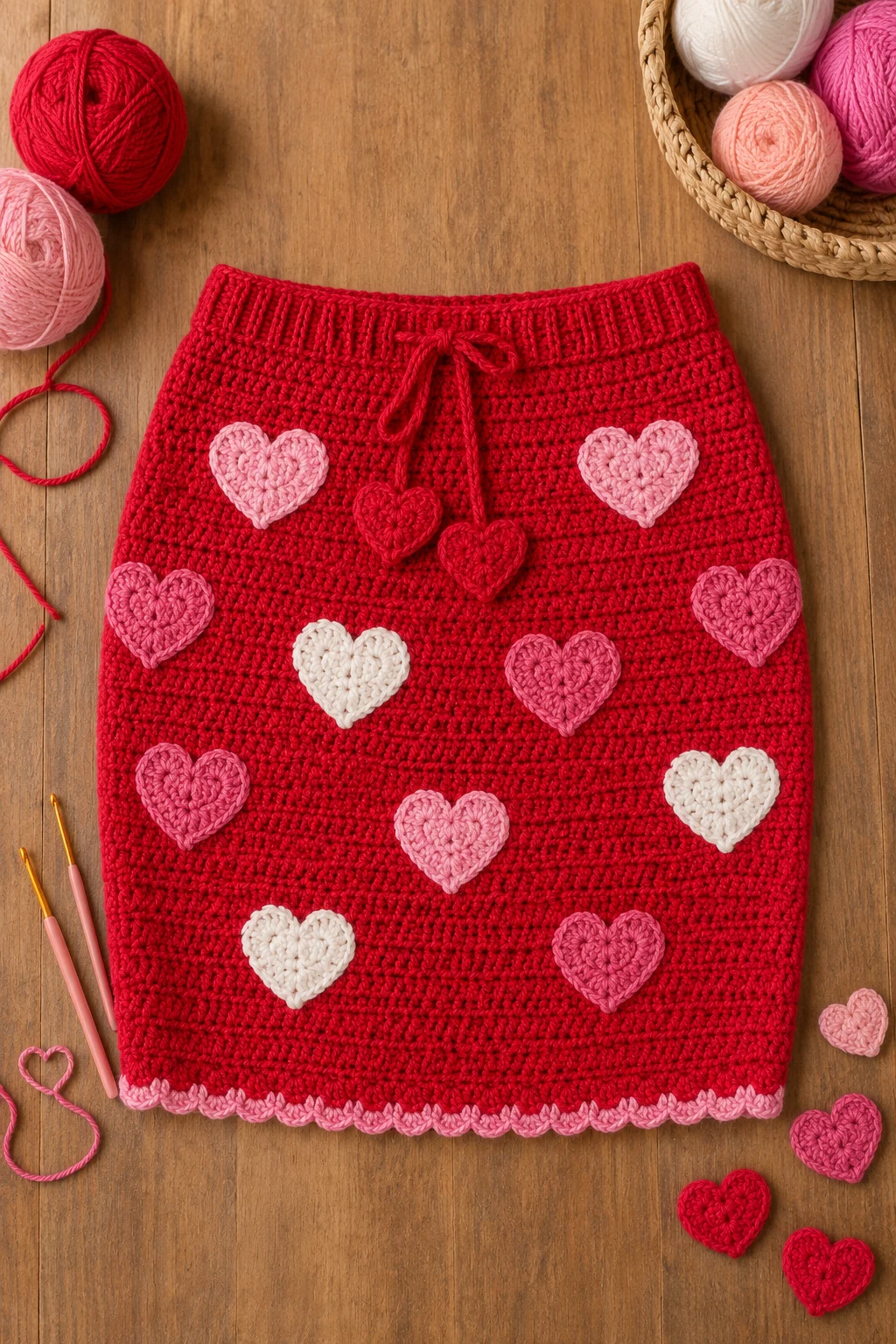 Red Valentine-Inspired Skirt — crochet skirt ideas style outfit