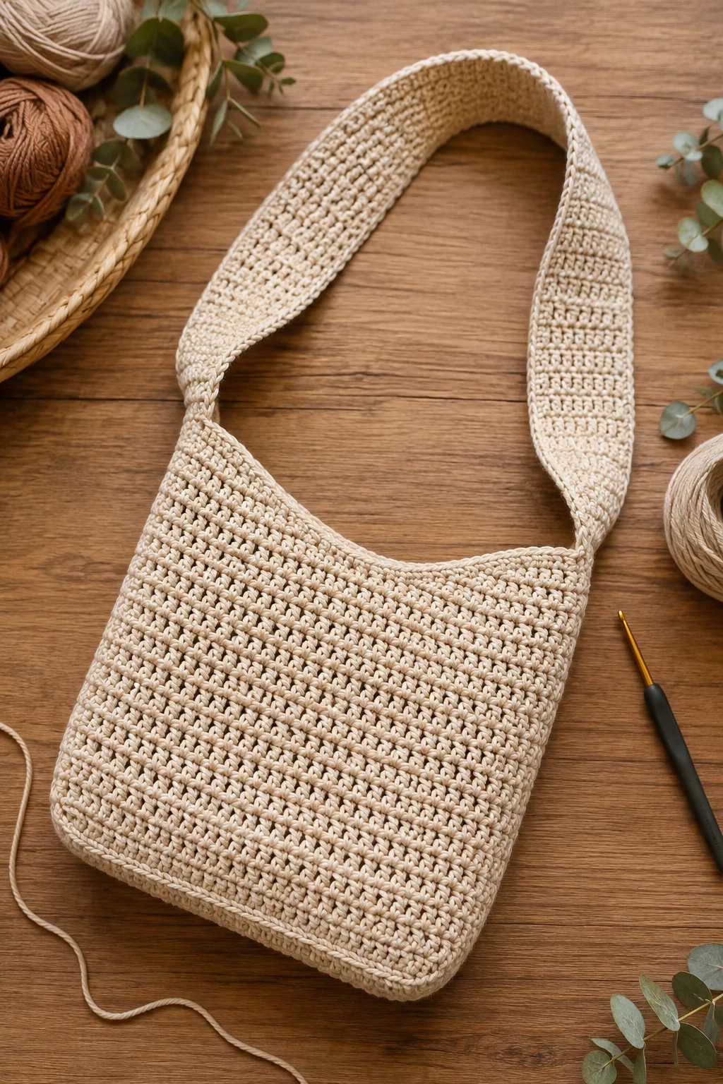 Crochet Sling Bag With a Wide Strap — crochet sling bag style outfit