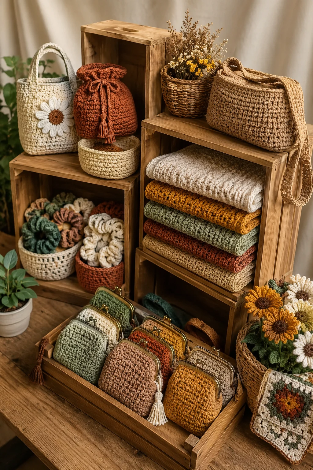 The Wooden Crate Staircase — crochet stall display ideas style outfit