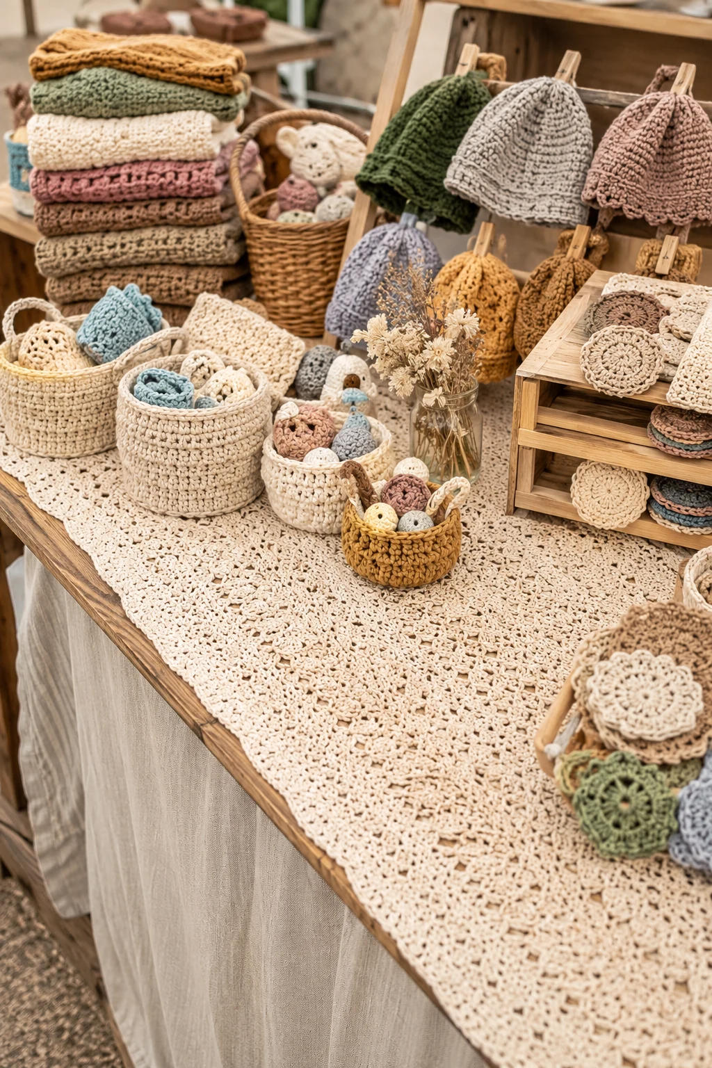 The Table Runner Trick — crochet stall display ideas style outfit