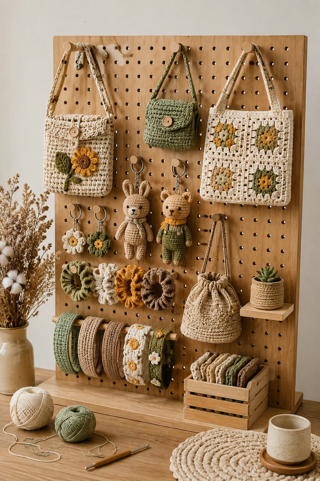 A Pegboard Product Wall — crochet stall display ideas style outfit