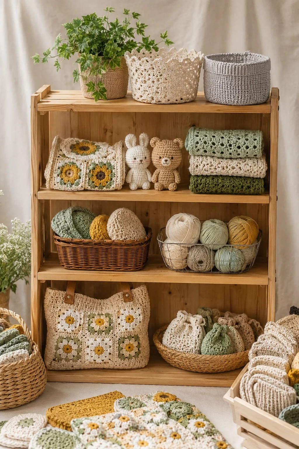The “Styled Shelf” Setup — crochet stall display ideas style outfit