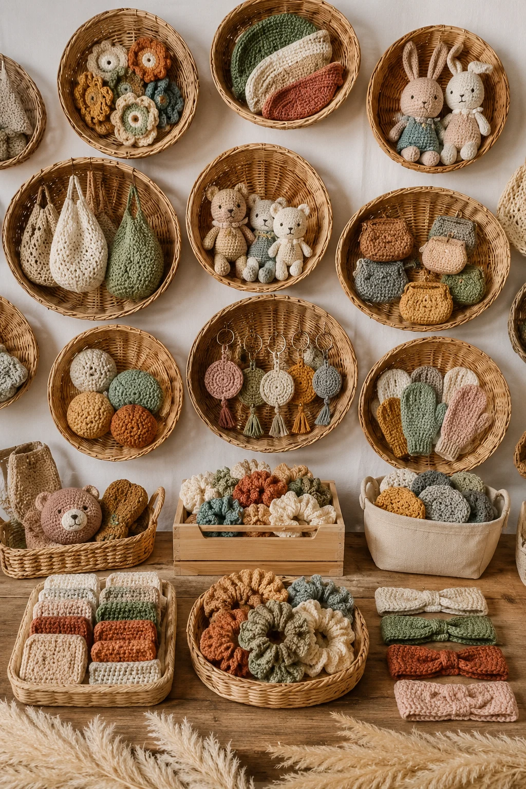 The Signature Basket Wall — crochet stall display ideas style outfit