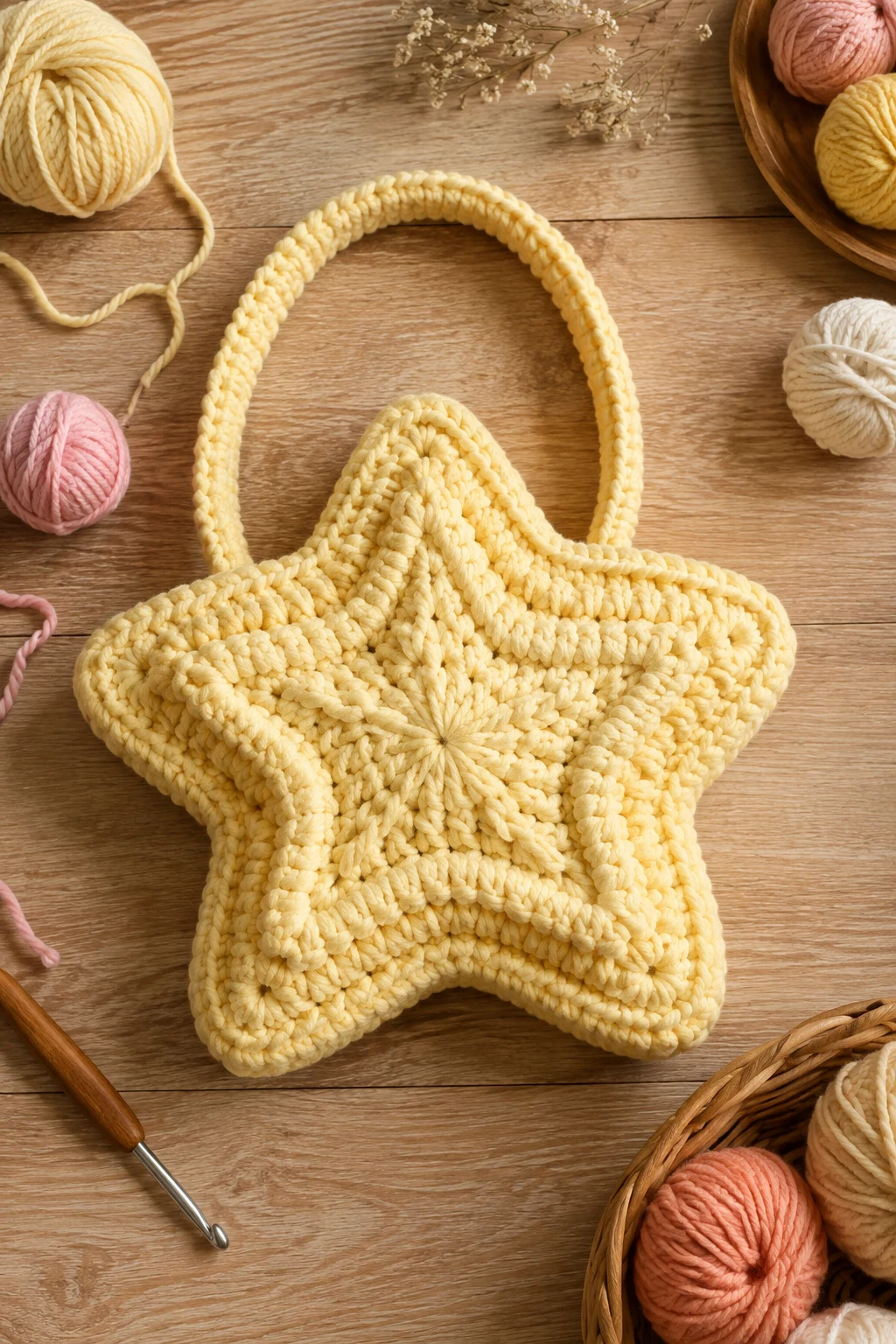 Puffy 3D Star Bag — crochet star bag style outfit