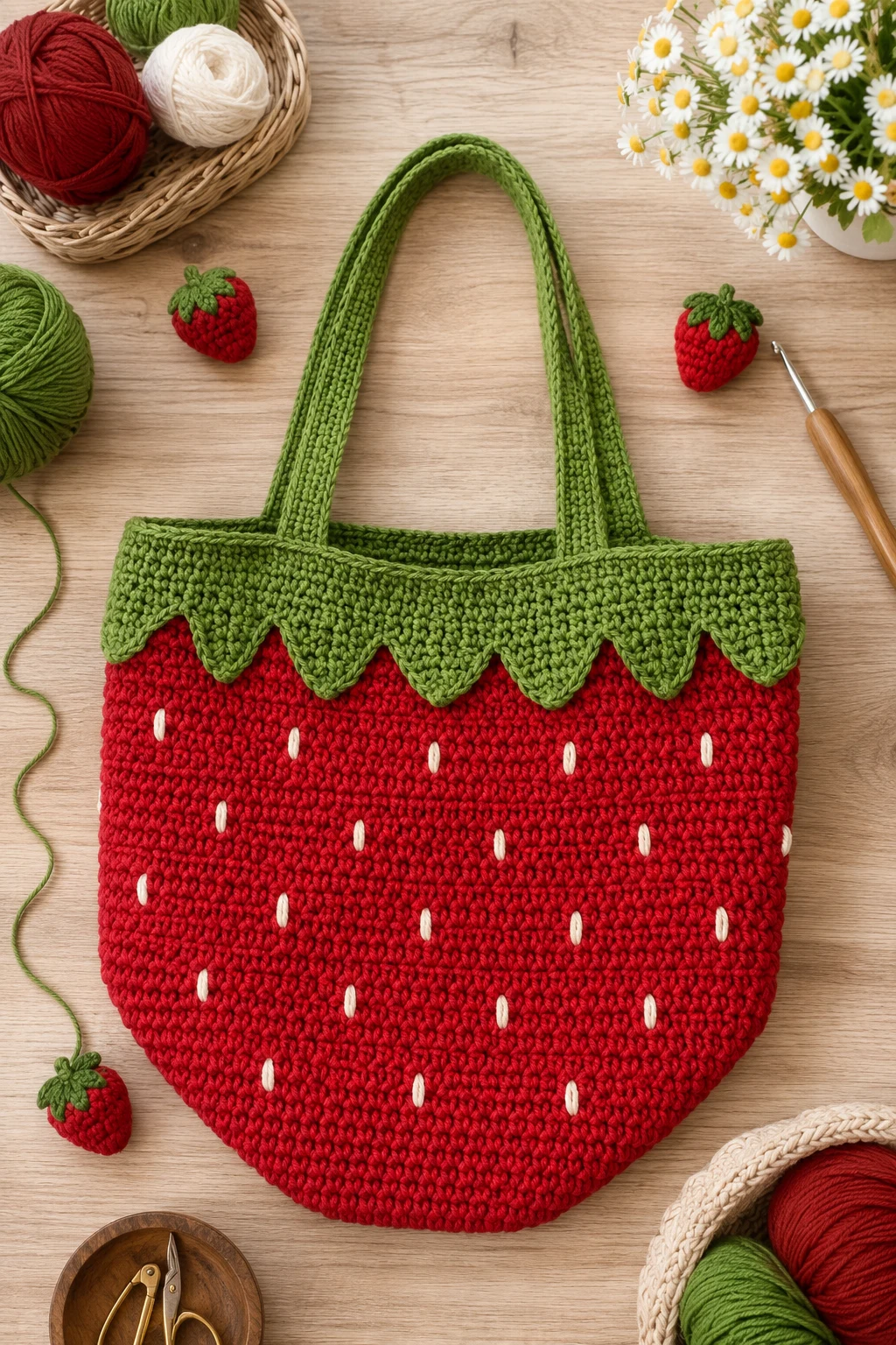 Beginner-Friendly Strawberry Tote — crochet strawberry bag style outfit