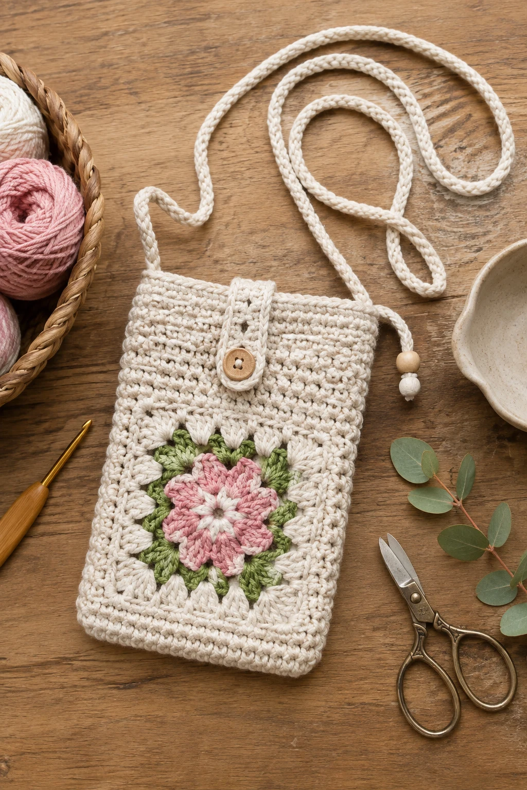 Crochet Phone Tote — crochet tote bag ideas style outfit
