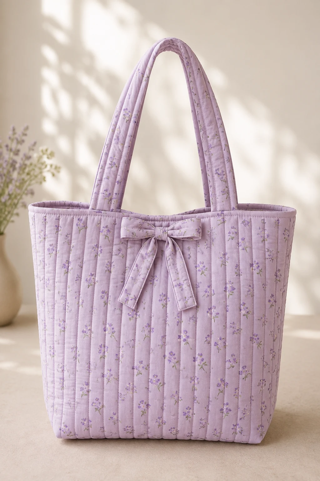 Lavender Quilted Tote — Cute bags style outfit