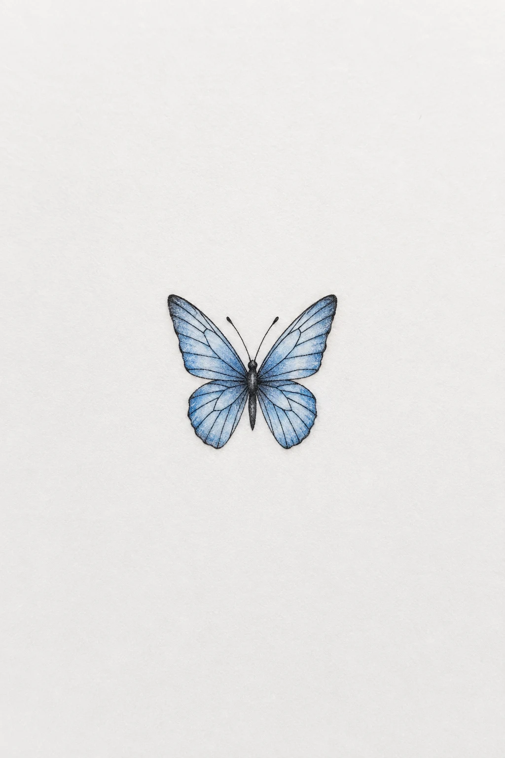 Tiny Blue Butterfly — dainty butterfly tattoo style outfit