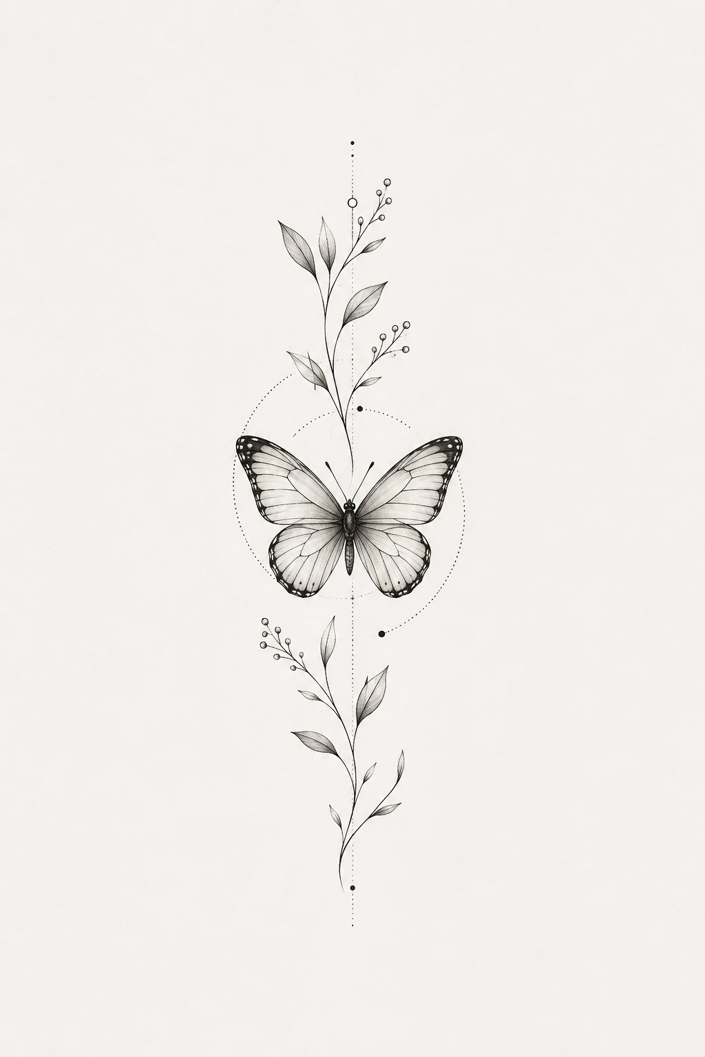 Butterfly With a Meaningful Date — dainty butterfly tattoo style outfit