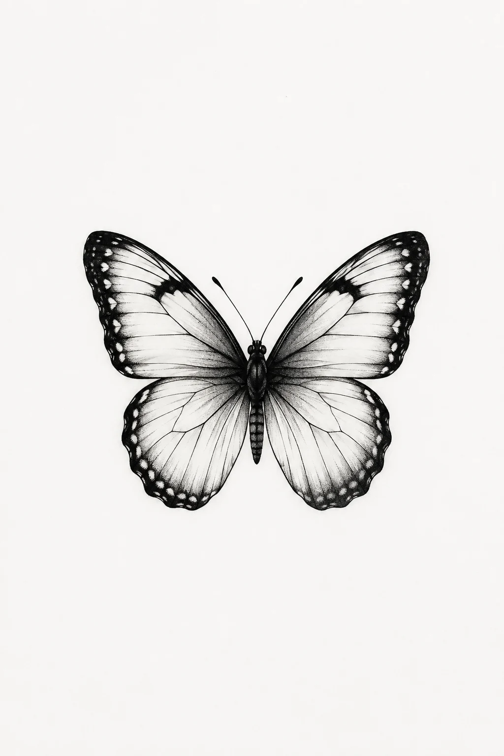 Minimal Black Butterfly — dainty butterfly tattoo style outfit
