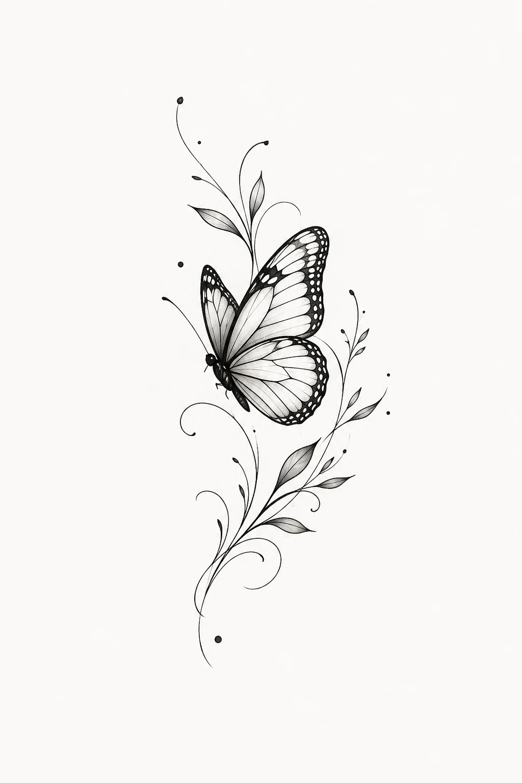 Butterfly Behind the Ear — dainty butterfly tattoo style outfit