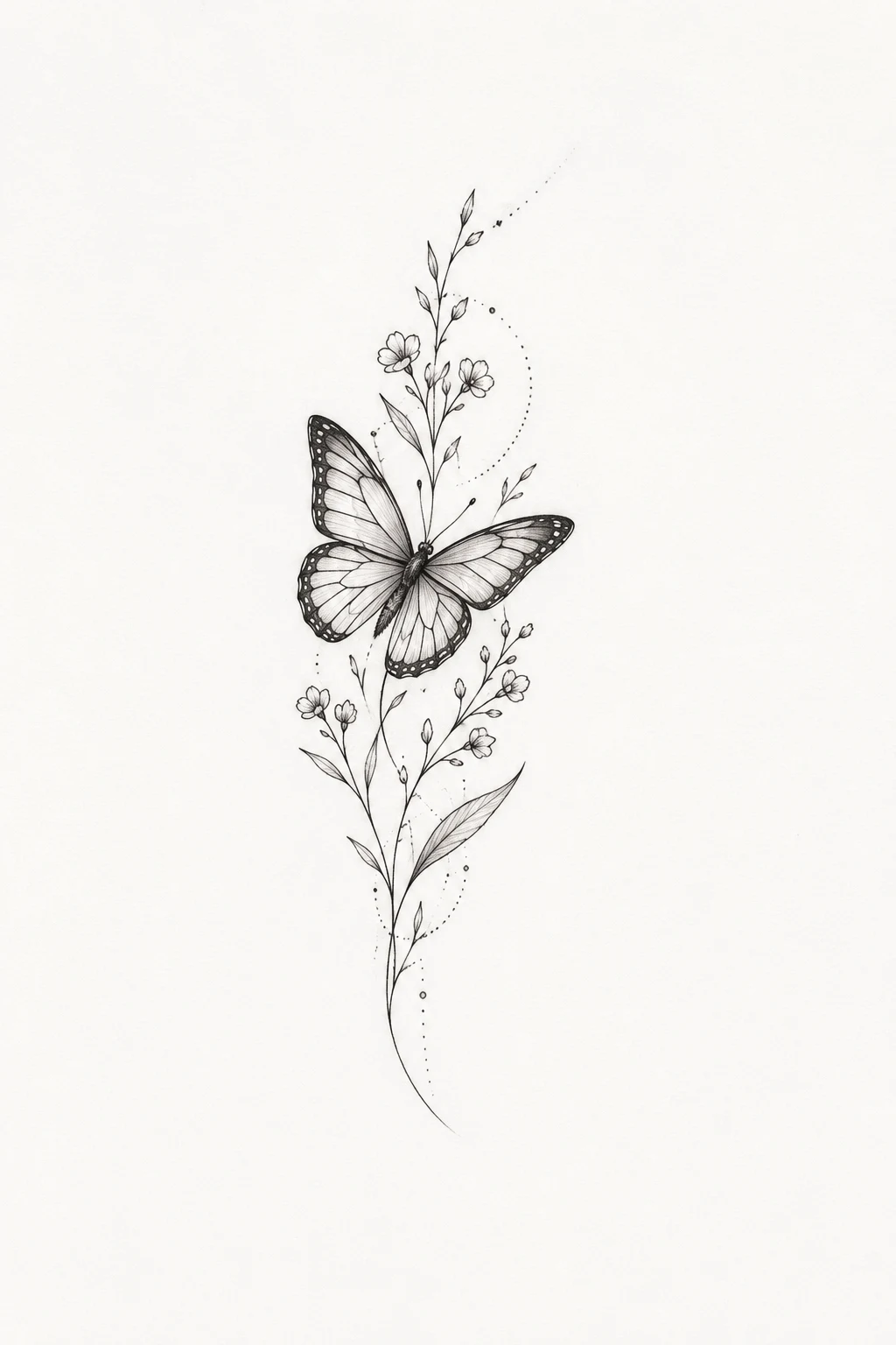 Fine-Line Butterfly on the Wrist — dainty butterfly tattoo style outfit