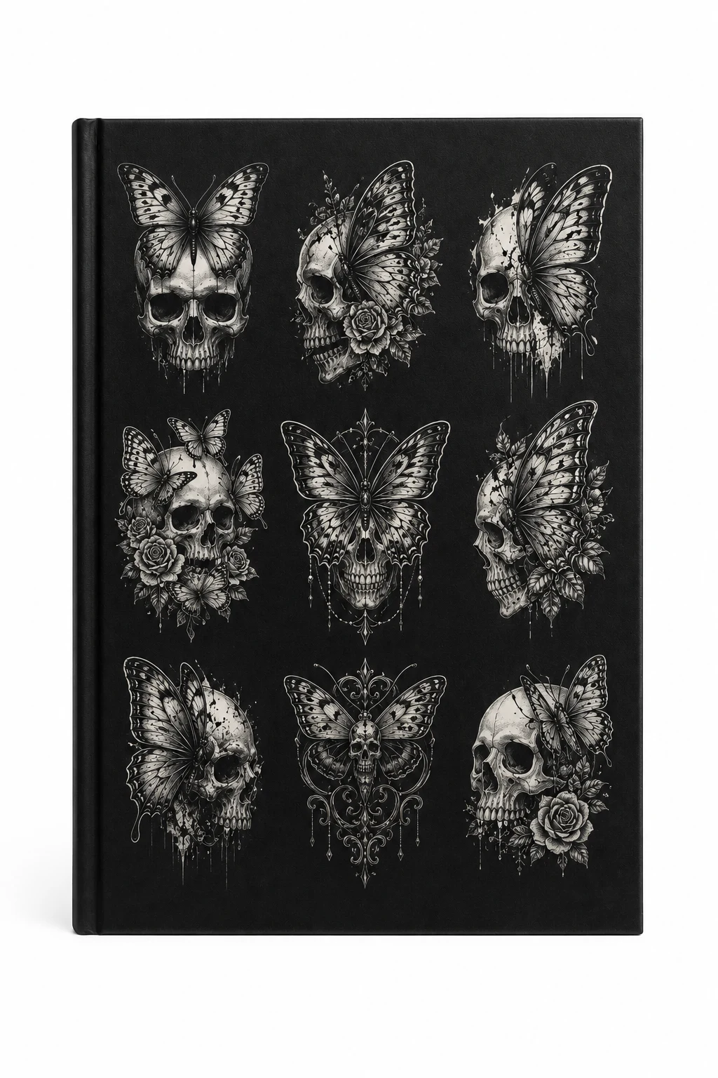 Skull and Butterfly Tattoo Design Stencils and Flash Collection