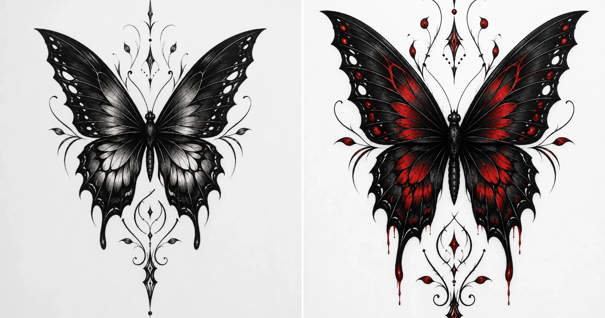 Dark butterfly tattoo: 12 Gorgeous Tattoo Ideas dark butterfly tattoo