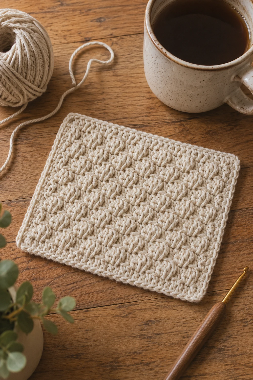 Textured Mug Rug — easy crochet ideas for beginners simple style outfit