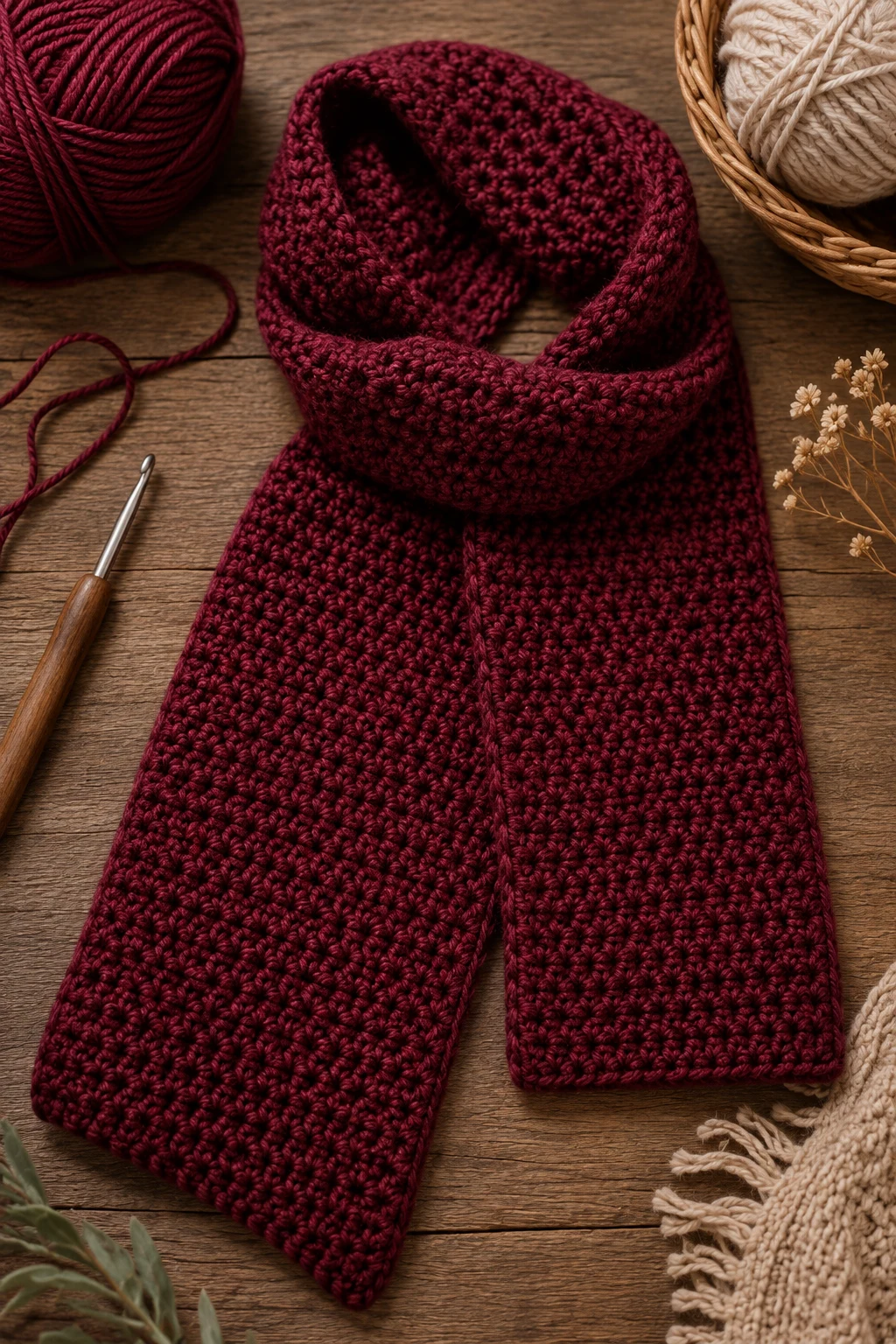 Cozy Single-Crochet Scarf — easy crochet ideas for beginners simple style outfit